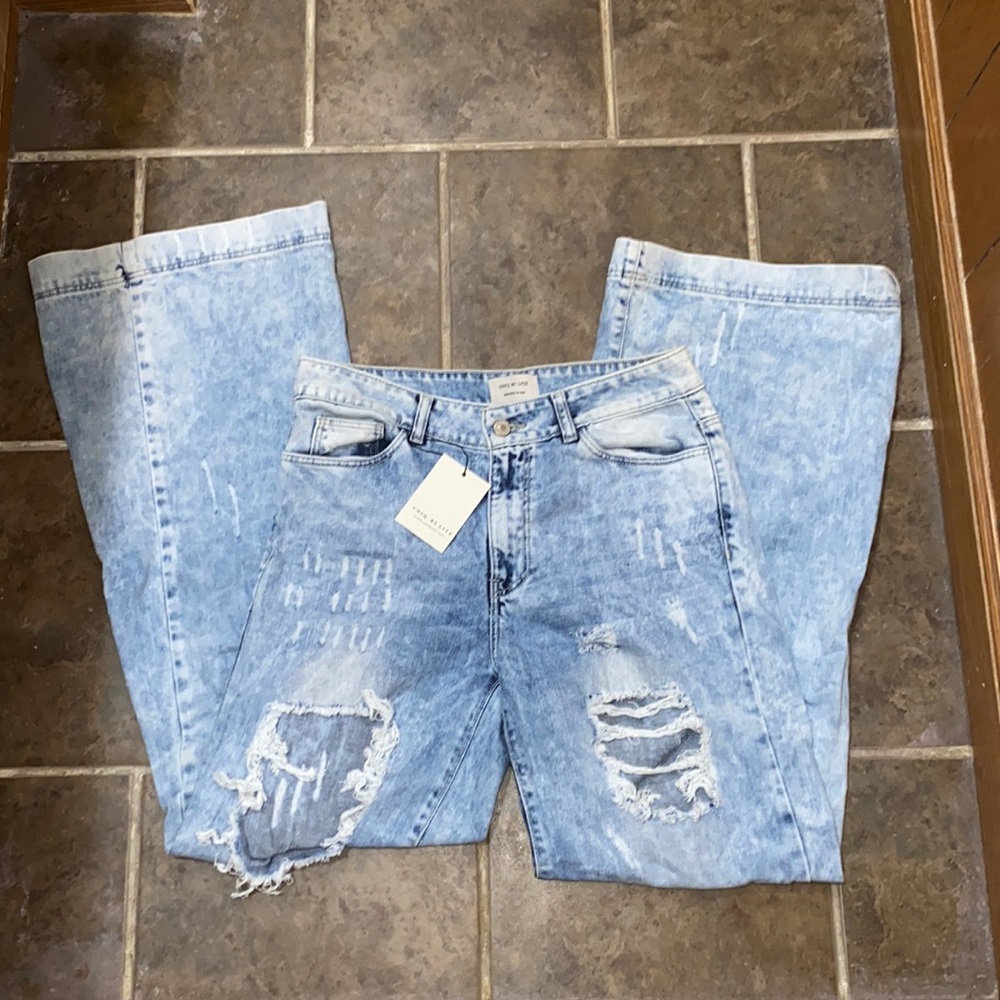 Wide Leg Acid Wash Jeans